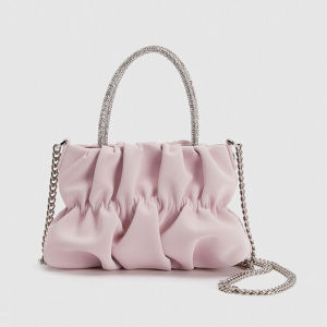 Ielgy Túi Dây Xích phụ nữ rhinestone Vai Gấp đám mây xách tay túi đựng tài liệu