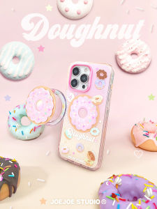 เคสโทรศัพท์มือถือแบบดูดซับแม่เหล็ก Original Donut สำหรับ Apple iPhone 15 pro Max ลายการ์ตูนน่ารัก ลายฝ้าย ลายดอกไม้ ลายดอกไม้ สีชมพู ลายฝ้าย