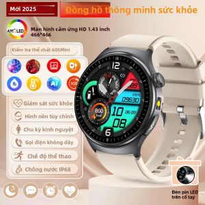 Đồng Hồ Thông Minh ECG 2025 Màn Hình AMOLED Theo Dõi Sức Khỏe Đo Oxy Máu Axit Uric Đồng Hồ Thông Minh Thể Dục Dành Cho Nữ Với Chức Năng Gọi Điện