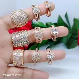 Cincin Replika Berlian Perhiasan Aksesoris Lapis Emas Terlaris Titanium Tembaga Xuping C34