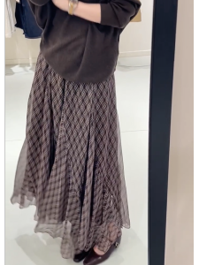 MANMI | Elegant Plaid Loose A-line Skirt
