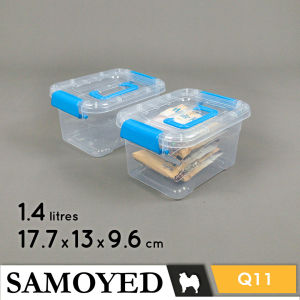 Tempat / Kotak Plastik Penyimpanan Serba Guna / Plastic Storage / Container / Organizer Box 1.4 Liter Samoyed STBX-Q11 (Aksesoris / Pernak-Pernik / Perkakas / Pakaian / Mainan / Alat Tulis / Perlengkapan / Peralatan Seni / Gambar / Lukis)