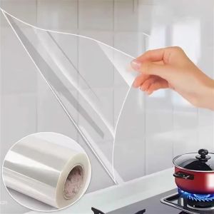 Static Cling Wall Protector Film 60x300cm Transparent PP No Residue Removable Anti Dirt for Kitchen Bedroom Entryway Wall