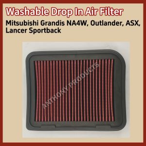 Mitsubishi Grandis NA4W 2.4 Outlander 2.0/2.4/3.0 ASX 1.6/1.8/2.0 Lancer Sportback 2.4 CY4A GTE Washable Drop In Air Filter