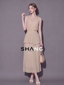 SHANGSHA | Elegant High-Class Sleeveless Dress