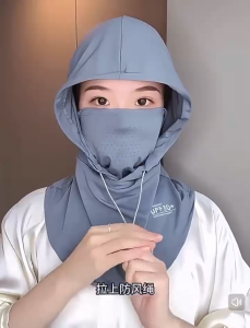 DOSO รูปแบบใหม่ 2025 ！หมวกกันแดดกัน uv UPF50+ ทั้งหน้าและคอ ป้องกันรังสียูวีได้ 360 องศา Ice Silk Full Face Sunscreen Hat Mask หมวกกันแดดคลุม พร้อมเชือกที่ปรับได้ สำหรับกิจกรรมกลางแจ้ง ผู้ชายและผู้หญิง หมวกคลุม