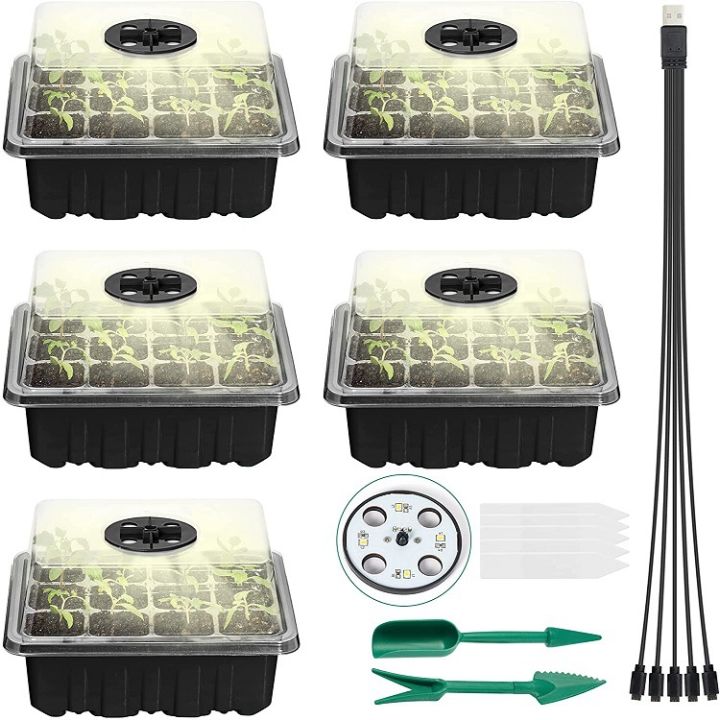 Seed Starter Tray with Grow Light Plant Germination Starter Kit Seed