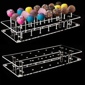 YOMDID Acrylic Lollipop Stand 21Hole Transparent Lollipop Display Detachable Cake Lollipop Stand Holder Party Decor Candy Holder