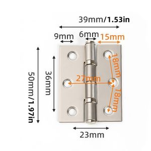 10PCS Stainless Steel Soundproof Hinges Cabinet Door and Window Toolbox Wooden Box Flat Hinges Household Furniture Hardware