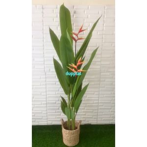 Pohon Plastik Daun Pisangan Heliconia Bird Of Paradise T165 Latex Artificial Cover Pot Anyaman Eceng Gondok Handle Pajangan Hiasan Dekorasi Ruangan Rumah