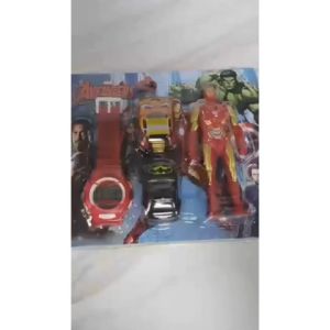 Cartoon Watch With Car & Avengers Figure Digital Watch Boy Watch Kids Watch Jam Tangan Budak Lelaki Jam Kanak Kanak