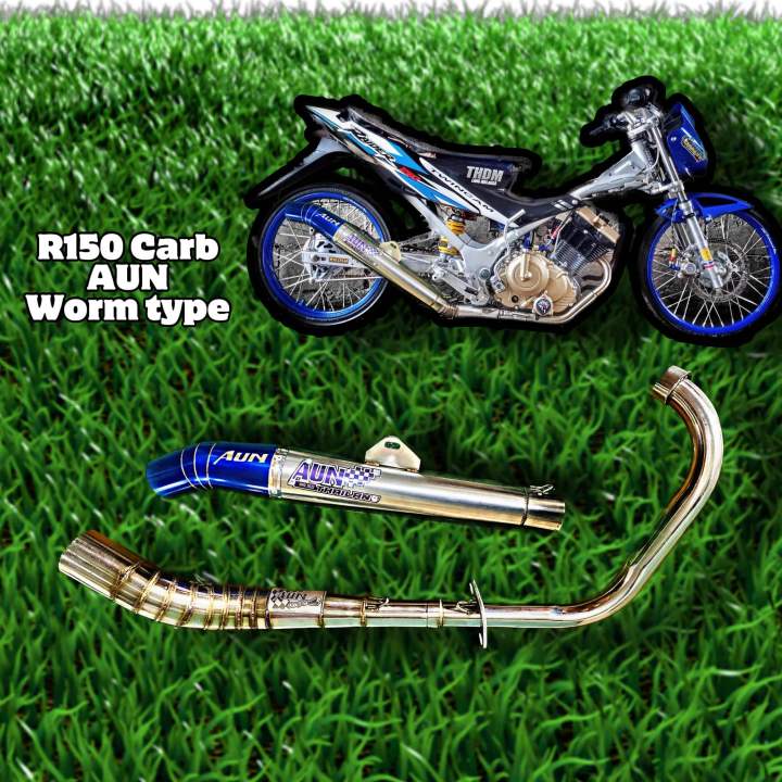 R150 Carb, Raider fi, Rs150/Gtr150 AUN Full Set exhaust Worm type 51MM ...