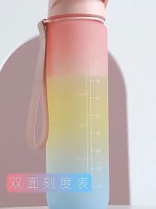 1100ml Gradient Water Tumber With Straw 1100ml 三色渐变彩虹吸管水壶