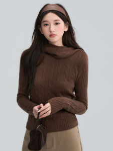 Áo Sweater Cổ Rùa Vintage Đan Dây