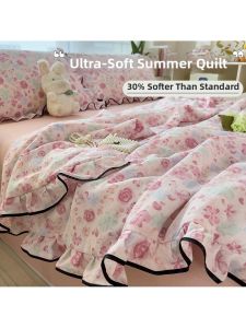 Single Size Machine Washable Summer Lightweight Quilt 4 Piece Set