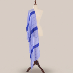 Khăn Lụa Cao Cấp Ký Ức Lam Luata Silk - Khăn Choàng Lụa Mềm Mịn Làm Quà Tặng Sang Trọng