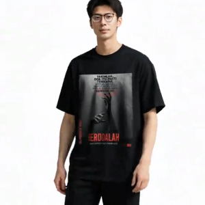 Baju Kaos Dakwah Pria Kekuatan Doa HItam 24s