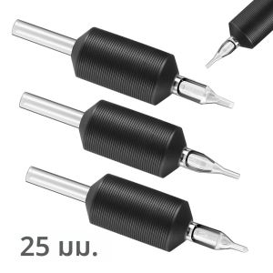 ด้ามจับสัก 25 มม.หลอดฆ่าเชื้อแบบใช้แล้วทิ้งซิลิโคนด้ามจับสักซิลิโคนใสท่อ RT สำหรับเข็มสัก