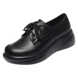 DTHN | Platform Lace-up British Style Womens Fall New Leather Soft Sole Comfortable Non-fatiguing Heel Boots