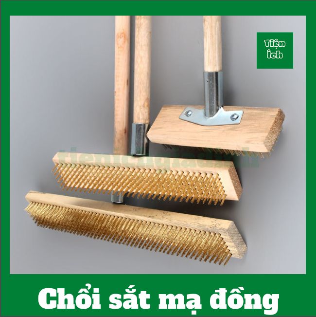 Chổi sắt mạ đồng chà cọ rong rêu ố vàng sàn nhà sân vườn bể bơi ...