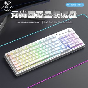AULA | Combo bàn phím chuột 3 chế độ kết nối đèn RGB chuyển màu