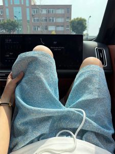 Blue Tie-Dye Thin Summer Beach Casual Shorts