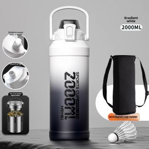 Large Capacity 1000ml Stainless Steel 316 Insulated Water Bottle for Men with Straw Big Belly Tea Pot New 2023 Model