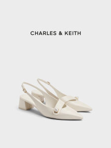 Charles & Keith | Fashion Pointed Toe Low Heel Pearl Decorated Sandals