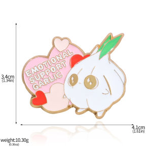 Emotional Support Garlic Brooch Positive Cute Heart Love Inspirational Pins Badge Backpack Decoration Jewelry Accessories Gifts