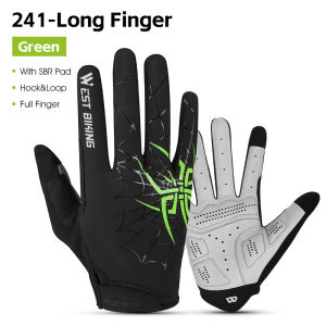 West Biking | WEST BIKING Spider Cycling Gloves Full Finger & Half Finger Touch Screen Shock Absorbing Breathable Non-Slip MTB Road Bike Bicyc