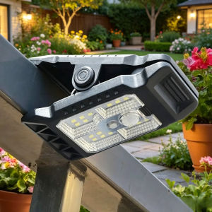 Clip-on Solar Lights Outdoor Waterproof Motion Sensor LED Lamp Portable Solar Powered Lighting for Garden Yard Garage Camping