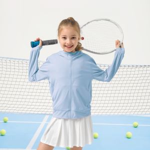 Lontakids Kids sunscreen clothes Zip Up Sun Hoodie UPF50 with Thumbholes Lightweight UV Protection Jacket for Girls Outdoor Athletic Tops