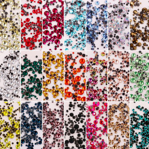 คริสตัลติดเสื้อผ้าแบบแบนหลังเรียบ ขนาดคละแบบ สำหรับงาน DIY ตกแต่งเสื้อผ้า ผ้า หรืองานประดิษฐ์อื่นๆ รุ่น A0358