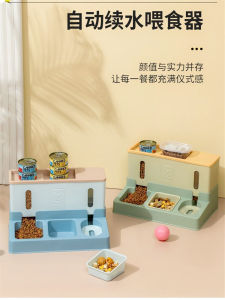 Integrated Automatic Feeder Gravity Water Refill Two-In-One Cat Bowl for Kittens Pet Feeding Dish Universal Normal Size