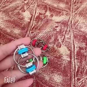 2-10pcs Stress Relief Chain Bicycle Chain Anti-Stress Keychain Hand-Spun Finger Fidget Flip Anxiety Relief Toy