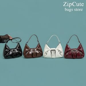 Y2K Retro Pleated Hobo Shoulder Bag for Women Hot Selling Maillard Style Underarm Bag Clutch Handbags for Travel Work Shopping