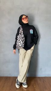 Celana Cargo Wanita Highwaist Premium Jumbo Kulot Cargo Wanita Terbaru
