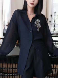 SHUAIYUE | Áo Blouse MESH Thêu Nặng Elegance