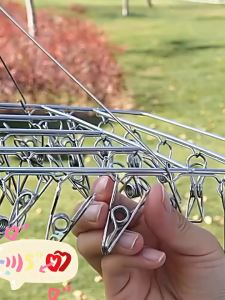 Stainless Steel Clothes Hanger Anti Wind 20/30/40 clips Penyidai Penyangkut Baju Sidai-COZII