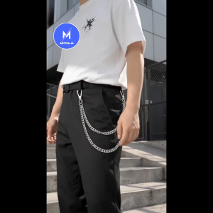 Rantai Seluar Rantai Pinggang Layered Chain For Men Women Waist Wallet Jeans Hip-hop Pants Belt Chain Jewelry 双层嘻哈裤链腰链