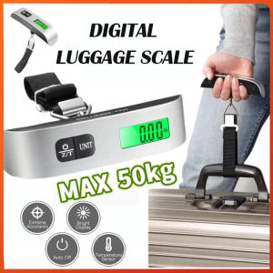 Digital LCD Display 110lb/50kg Electronic Luggage Hanging Suitcase Travel Weighs Baggage Bag Weight Balance Portable Scale Tool
