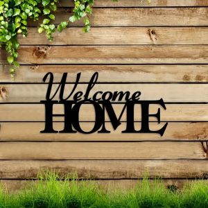 CIFbuy | Vintage Iron Welcome Sign Rustic Farmhouse Wall Decor Pre-Drilled Holes