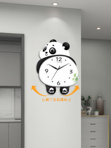 Panda Swinging Wall Clock Living Room Home Use Quartz Clock Creative Silent New Model Wall Table Clock Annual Calendar