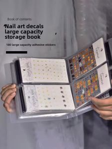 Dragon Year Nail Art Stickers Album Large Capacity Simple Style Display Photo Album Tool Card Pack for Nail Salons Storage