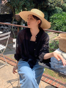 Light Pink Cotton Linen Casual Loose Womens Shirt Summer Spring Beach Vacation Open Cardigan Sun Protection Long Sleeve Polo Collar