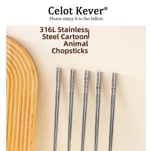 Anti-Slip Cute Childrens Stainless Steel Chopsticks