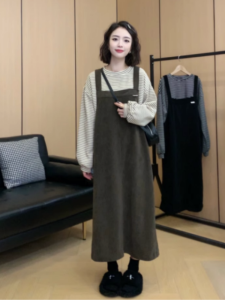 Casual Loose Womens Two-Piece Set Summer Autumn Striped Strap Dresses Slimming Bottoming Vest Tops for plus Size Ladies