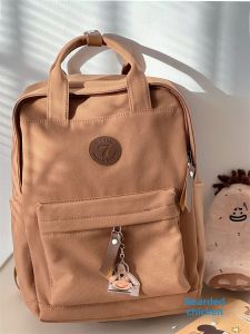 Retro Style Canvas Backpack Korean Version INS Campus Versatile Fresh High School Bag for College Students Womens Backpack