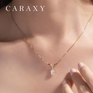 CARAXY | Artificial Diamond Waterdrop Pendant Gold Necklace
