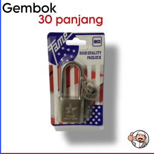 Gembok ukuran 30 panjang kunci bangkol ss anti maling COD